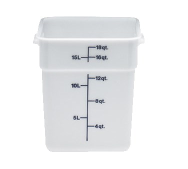 FOOD CONTAINER, SQUARE,18 QT,  WHITE POLYETHYLENE