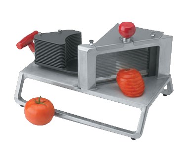 Redco InstaSlice Slicer, 
manual, 10-1/2&quot;W x 16&quot;D x 
10-3/4&quot;H closed dimensions, 
1/4&quot; cut size, (12) scalloped 
blades, one-piece blade 
assembly, corrosion-resistant 
polyurethane food carrier, 
HardCoat pusher head fingers, 
detachable table stop, NSF