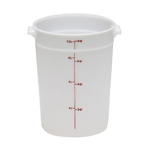 STORAGE CONTAINER ROUND, 8 QT., 9-15/16&quot; DIA. X 10-7/8&quot;H,