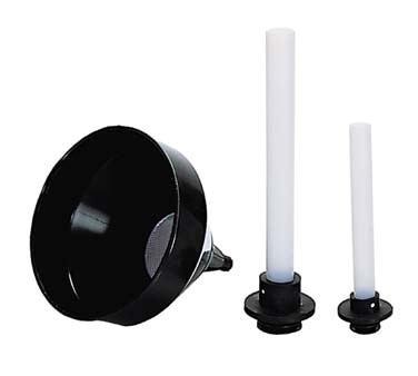 OVERFLOW PIPE FOR BAR SINKS, 
8&quot; CLEAR W/BLACK BASE, FITS 1&quot; 
TO 1-3/8&quot; DRAINS, PACK OF 2 
EACH