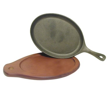 SIZZLE PLATTER, CAST IRON, 7&quot; X 9-1/4&quot;, OVAL