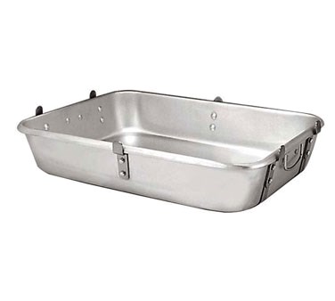 ROAST PAN, W/ STRAPS/LUGS 18&quot; X 24&quot; X 4-1/2&quot;, ALUMINUM