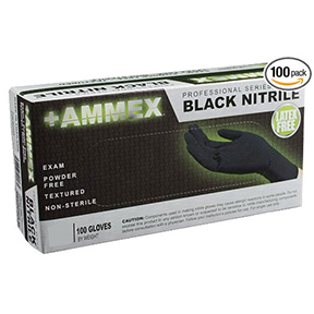 GLOVE, NITRILE, BLACK, POWDER FREE, LARGE, 100/BOX