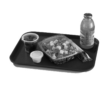 FAST FOOD TRAY, 11 7/8&quot; X 16 X 1/8&quot;, BLACK