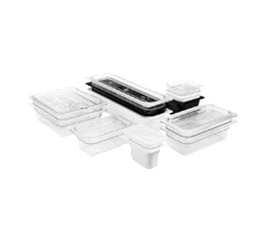 FOOD PAN, 1/2 SIZE, 4&quot; DEEP, CLEAR POLYCARBONATE