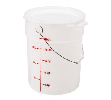 PAIL W/ HANDLE, 22 QUART, WHITE POLY