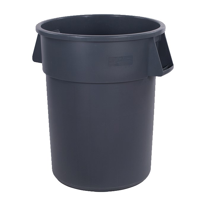 BRONCO WASTE CONTAINER, 55 GALLON, 33&quot;H X 26-1/2&quot; DIA.