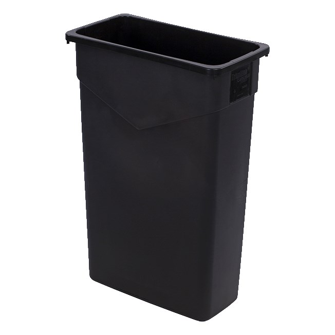 TRIMLINE TRASH CAN, BLACK, 23 GAL, W/O HANDLES