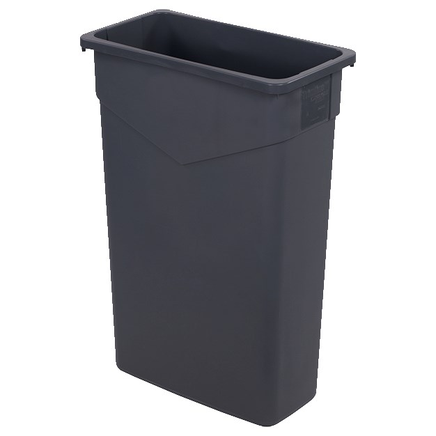 TRIMLINE TRASH CAN, GRAY, 23 GAL, W/O HANDLES