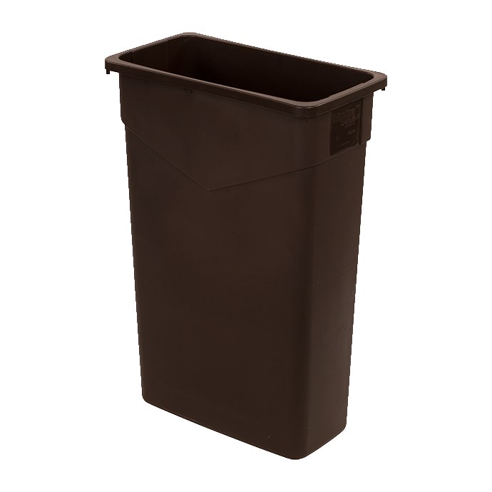 TRIMLINE WASTE CONTAINER, 23 GALLON, RECTANGULAR, BOTTOM