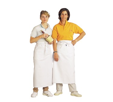 BISTRO APRON, 30&quot; X 36&quot;, 1-SIDE POCKET, WHITE