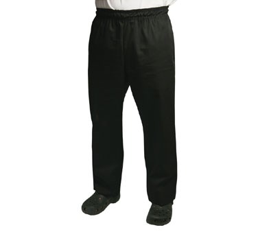 BAGGY CHEF PANTS, SIZE LARGE, BLACK