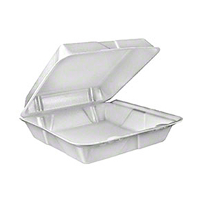 TAKE-OUT CONT, FOAM, 9-3/8&quot; X 3&quot;, 1-COMP, WHITE, 200/CS