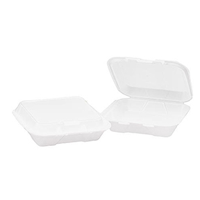 TAKE-OUT CONT, FOAM, 9-3/8&quot; X 3&quot;, 3-COMP, WHITE, 200/CS