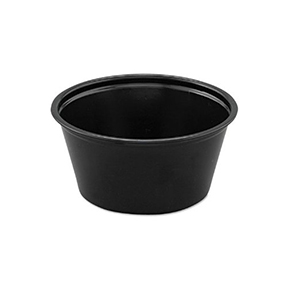 SOUFFLE CUP, PLASTIC, 4 OZ., BLACK, 2500/CS