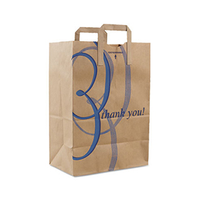 KRAFT BAG W/HANDLE, 12X7X17,  300/CS