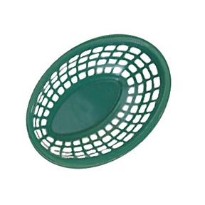 BASKET, BREAD &amp; BUN, OVAL, GREEN, SOLD BY DZ- 3DZ/CS