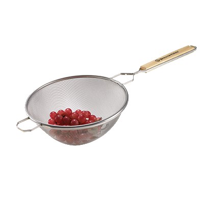 STRAINER, 10-3/4&quot; BOWL, 9&quot;L HANDLE, SINGLE MEDIUM MESH,