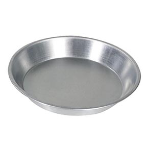 PIE PLATE, 9&quot; D X 1-1/4&quot; DEEP, ALUMINUM