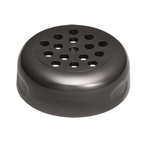 SHAKER DREDGE LID-PK OF 12, BLACK PLASTIC