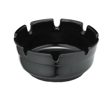 BLACK PLASTIC ASHTRAYS, 1 DOZEN