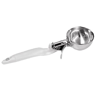 DISHER, #6, 5-1/3oz, LEVER, WHITE,ERGONOMIC HANDLE, 18/8