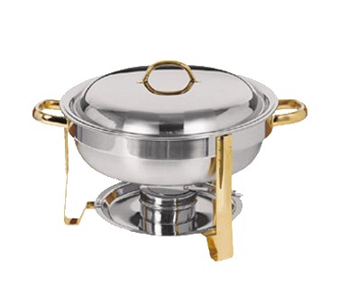 MALIBU CHAFER, 4 QT., ROUND, STAINLESS STEEL, GOLD