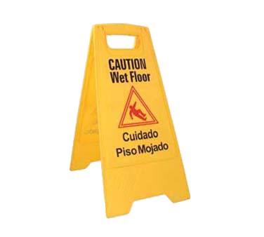 WET FLOOR SIGN, 24&quot;H X 12&quot;W, POLYPROPYLENE MATERIAL.YELLOW