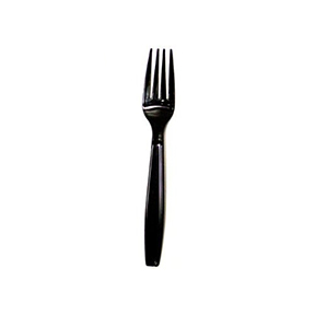 FORK, BLACK, PLASTIC, HEAVY WEIGHT, 1000/CS