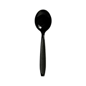 BOUILLON SPOON, BLACK, PLASTIC, HEAVY WEIGHT, 1000/CS