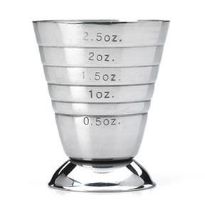 BAR MEASURING CUP,BARFLY, SCORED INTERNAL MARKINGS, S/S